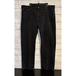 Levi's Men 569 Loose Straight Jeans 42x32 Black Stretch Denim